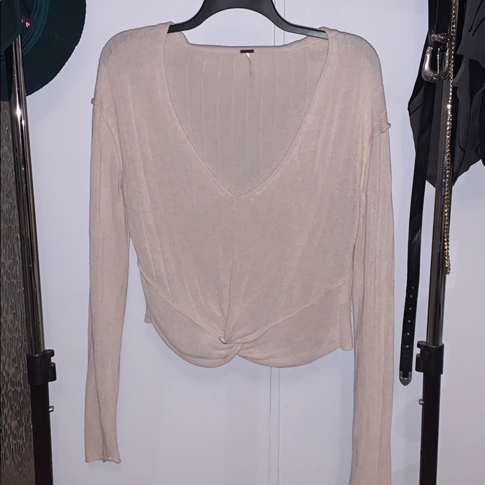 Free people beige sweater